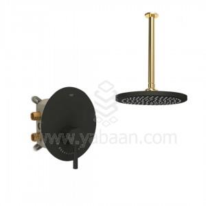 شیر حمام توکار شودر روگن مشکی طلا Brass تیپ1